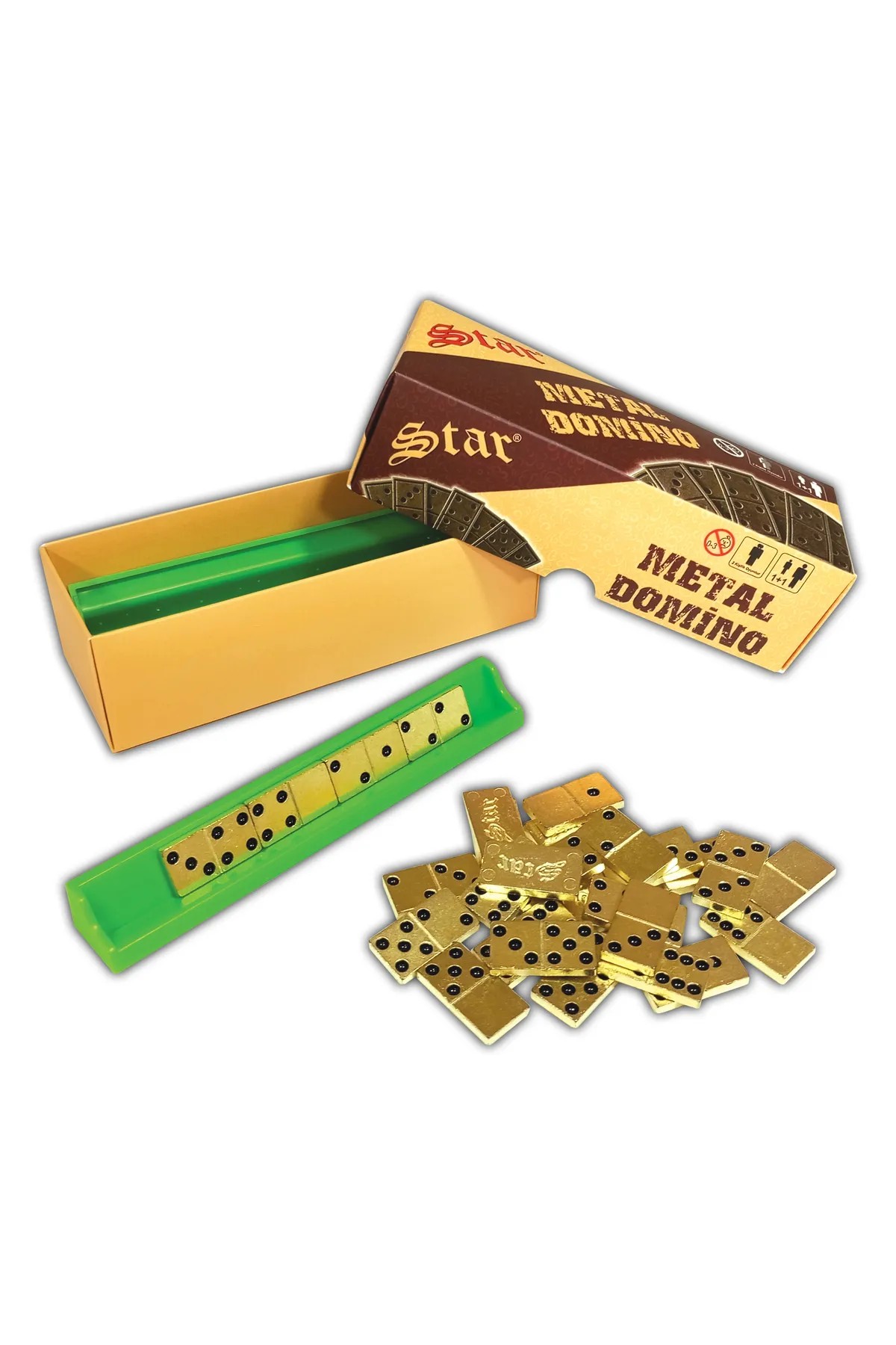 Star Domino Zamak Büyük Boy Domino Oyun Seti Metal Domino Taşı Seti Metal 1. Kalite Metal Domino