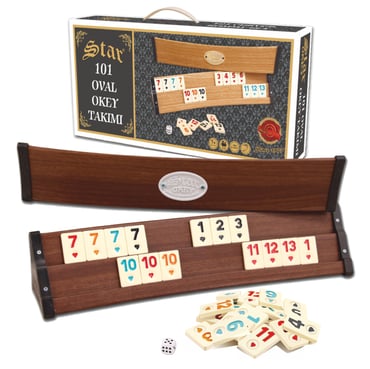 101 OVAL OKEY TAKIMI - KOYU RENK (PLASTİK)