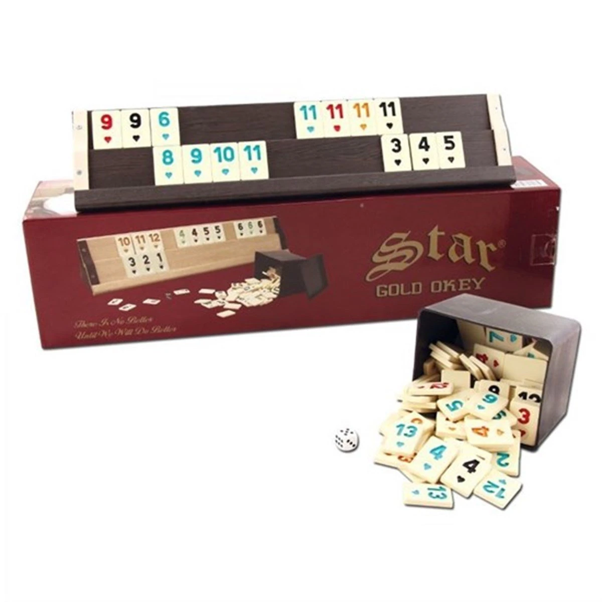 STAR GOLD AHŞAP OKEY TAKIMI (KOYU RENK)