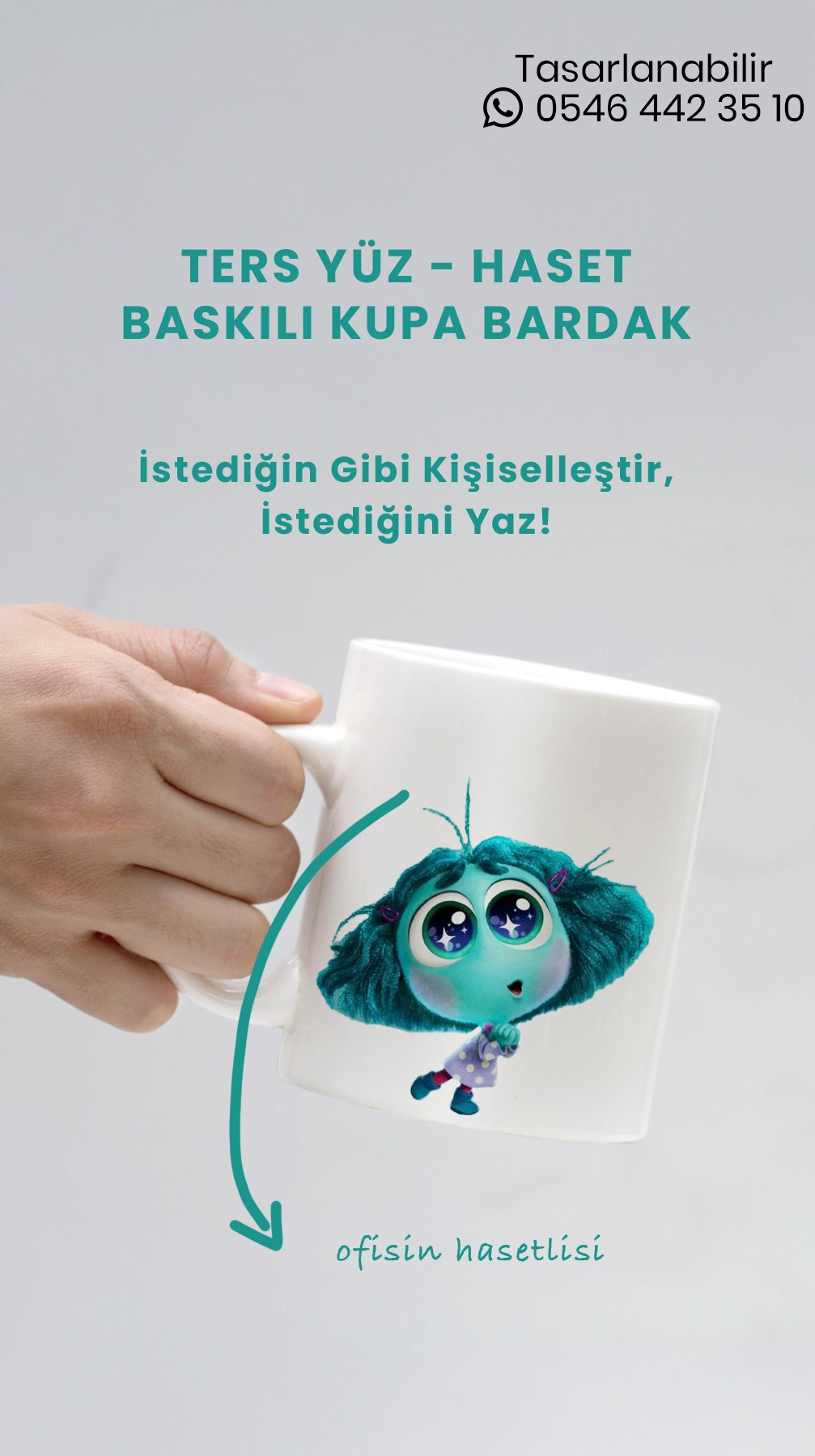 Ter Yüz Haset Baskılı Kupa Bardak