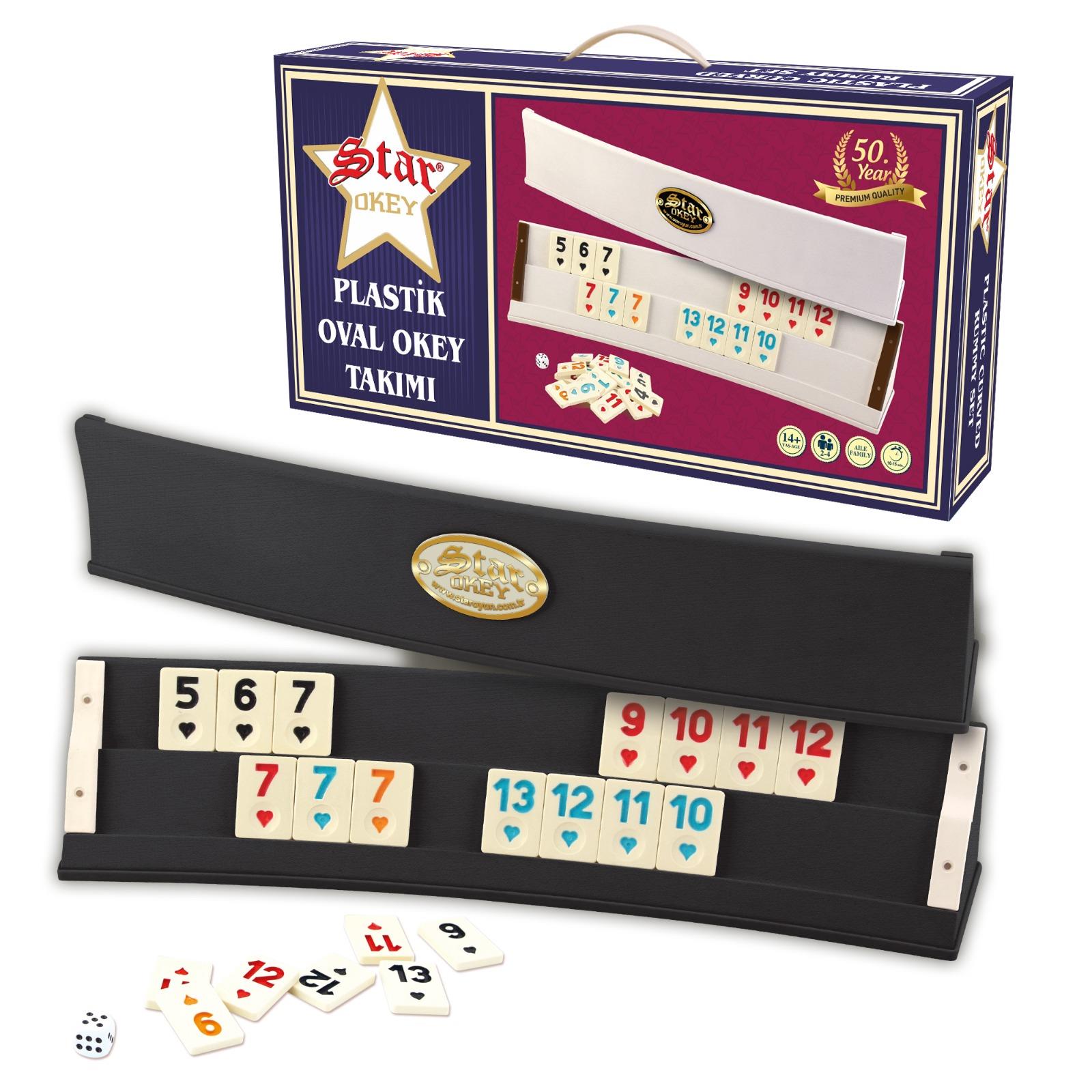 STAR PLASTİK OVAL OKEY TAKIMI AÇIK RENK