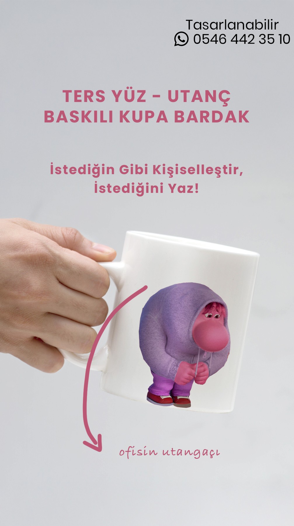 Ters Yüz Utanç Baskılı Kupa Bardak