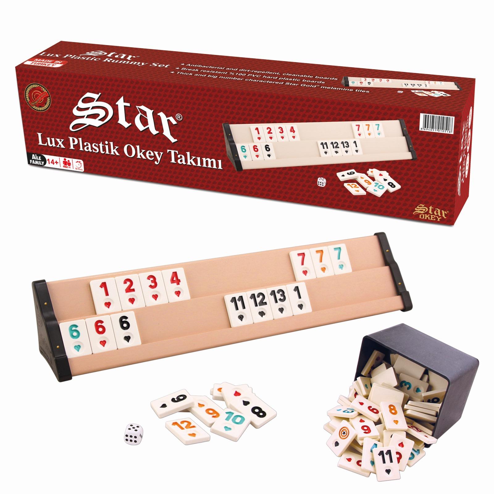 STAR LÜKS PLASTİK OKEY TAKIMI KOYU BEJ