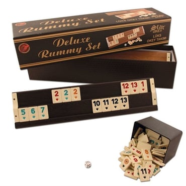 DELUXE AHŞAP OKEY TAKIMI - KOYU RENK