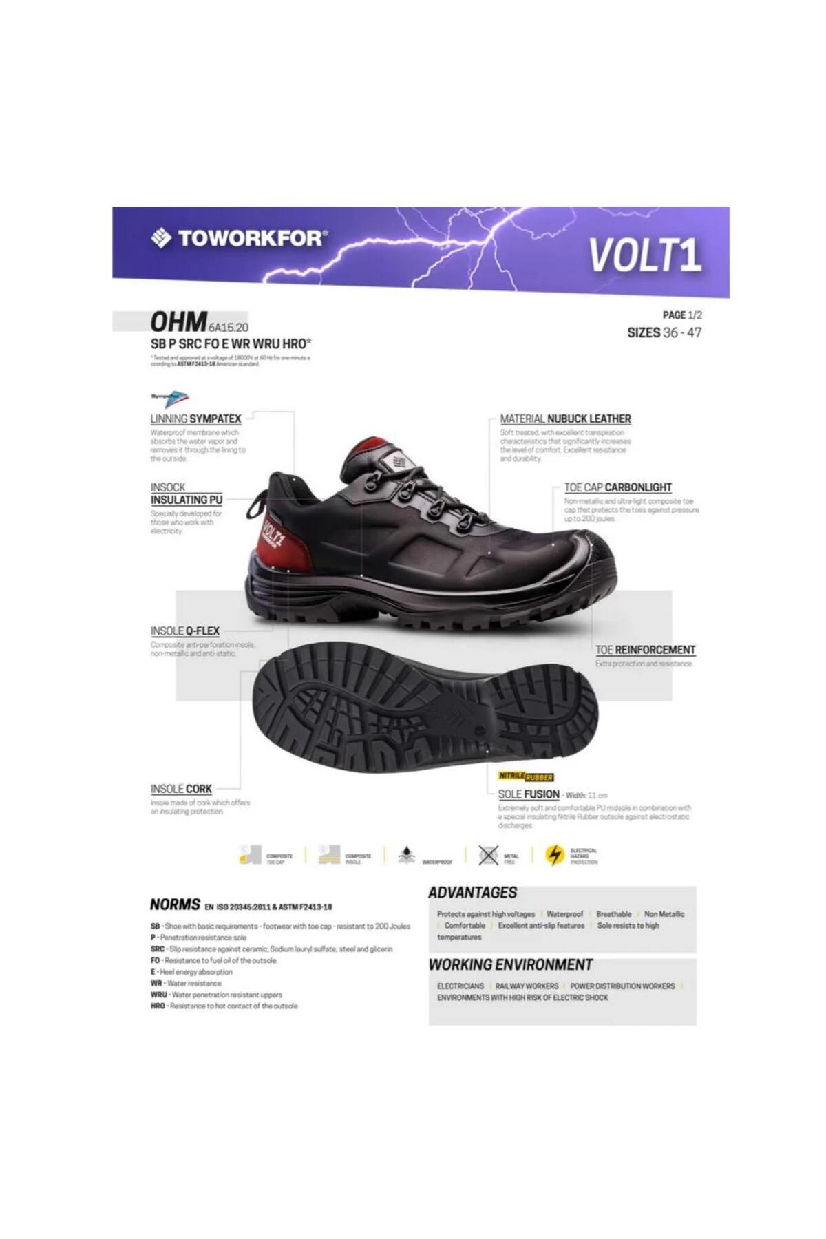 Toworkfor Ohm Elektrikçi İş Ayakkabısı