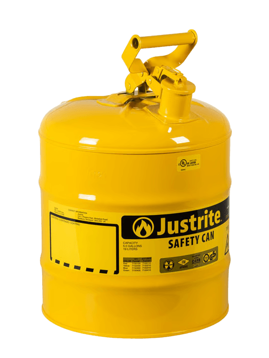 Justrite 7150200Z 19 Litre Sarı Çelik Emniyetli Kap