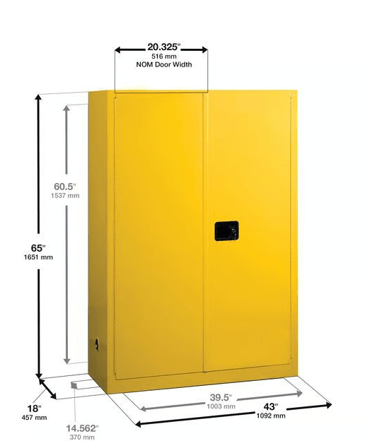 Justrite 8945201 Yanıcılar İçin 170 Litre Kendiliğinden Kapanan Dolap
