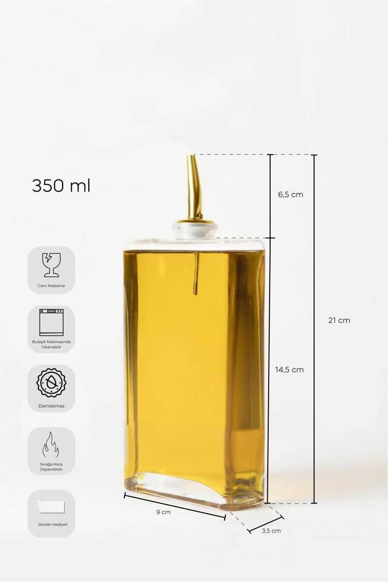 Gold Kapak 350ml Cam Yağdanlık-Sosluk-Sirkelik