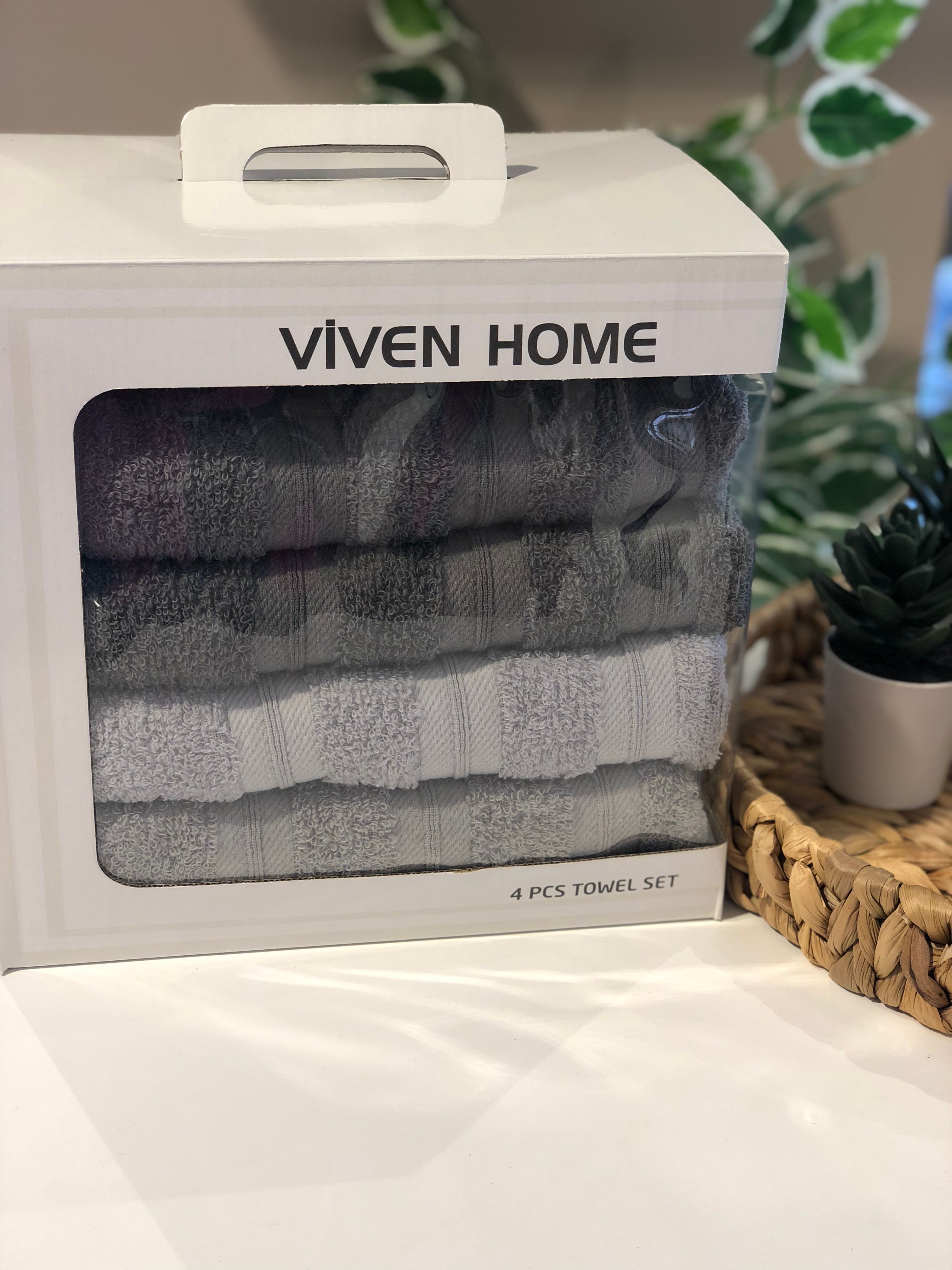 Viven Home El ve Yüz Havlusu - Gri