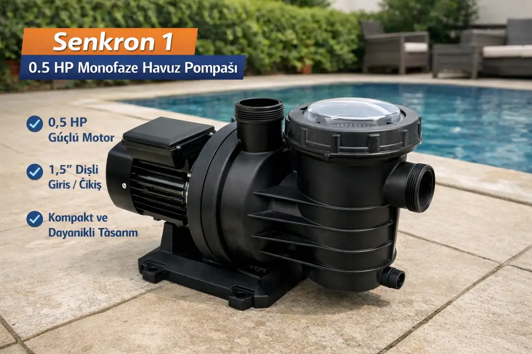 Senkron 1 0.50 HP Monofaze Havuz Pompası