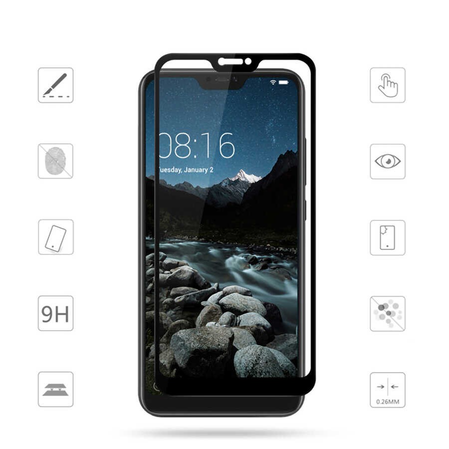 Xiaomi Mi A2 Lite Davin 5D Cam Ekran Koruyucu