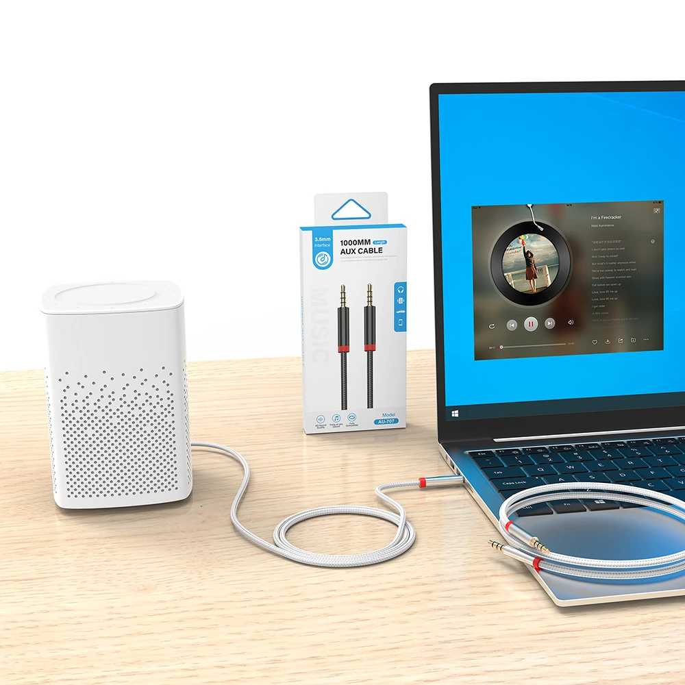 Zore AU-707 Örgü Tasarımlı Aux Audio Kablo 3.5mm 1m