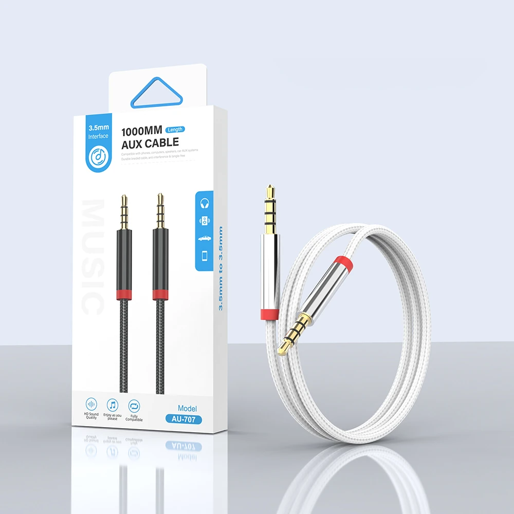 Zore AU-707 Örgü Tasarımlı Aux Audio Kablo 3.5mm 1m