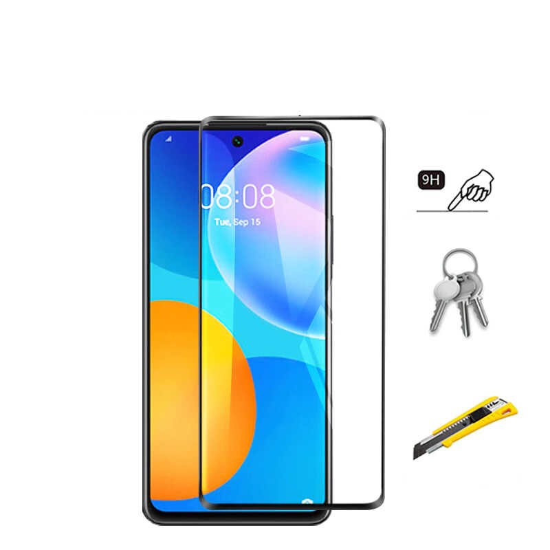Huawei P Smart 2021 Zore Kenarları Kırılmaya Dayanıklı Cam Ekran Koruyucu