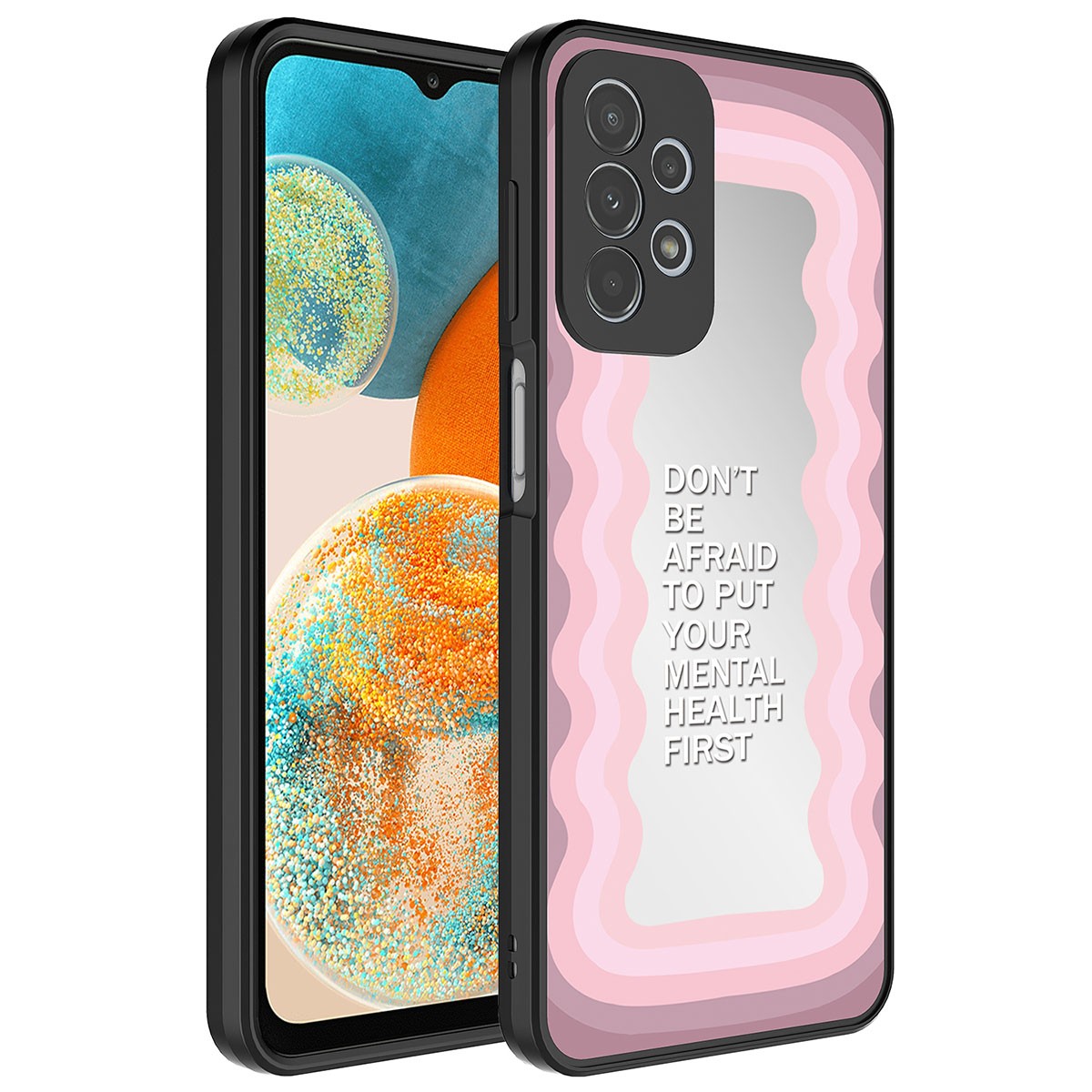 Galaxy A72 Kılıf Aynalı Desenli Kamera Korumalı Parlak Zore Mirror Kılıf