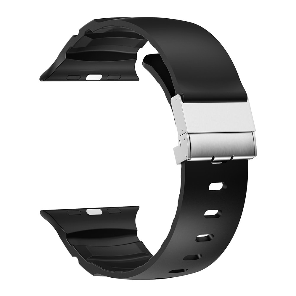 Apple Watch 7 45mm Zore KRD-145 Metal Tokalı Silikon Kordon