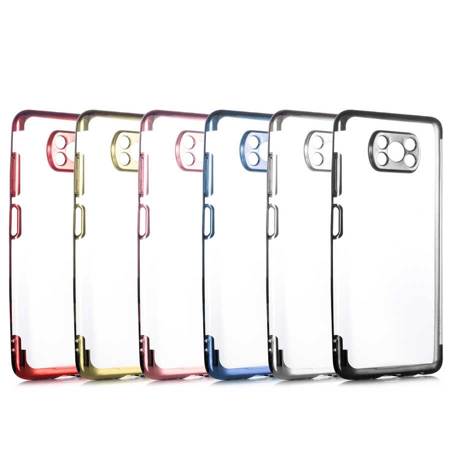 Xiaomi Poco X3 Kılıf Zore Dört Köşeli Lazer Silikon Kılıf