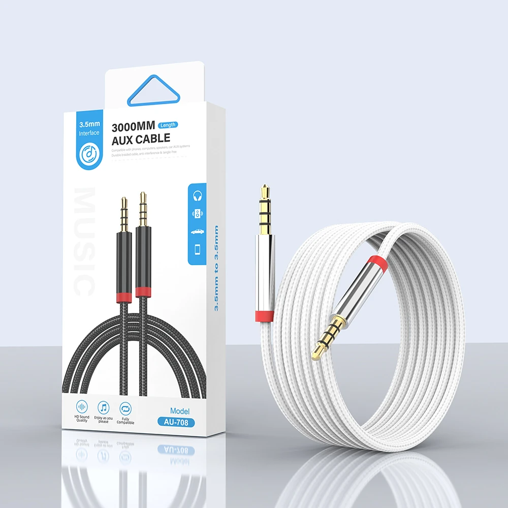 Zore AU-708 Örgü Tasarımlı Aux Audio Kablo 3.5mm 3m