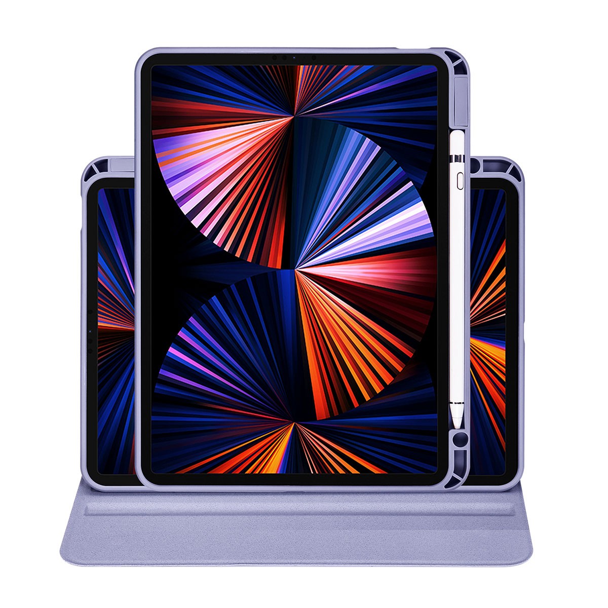 iPad Pro 11 2021 (3.Nesil) Kılıf Zore Termik Kalem Bölmeli Dönebilen Standlı Kılıf