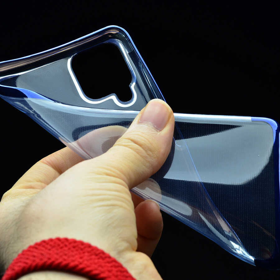 Galaxy A12 Kılıf Zore Dört Köşeli Lazer Silikon Kılıf