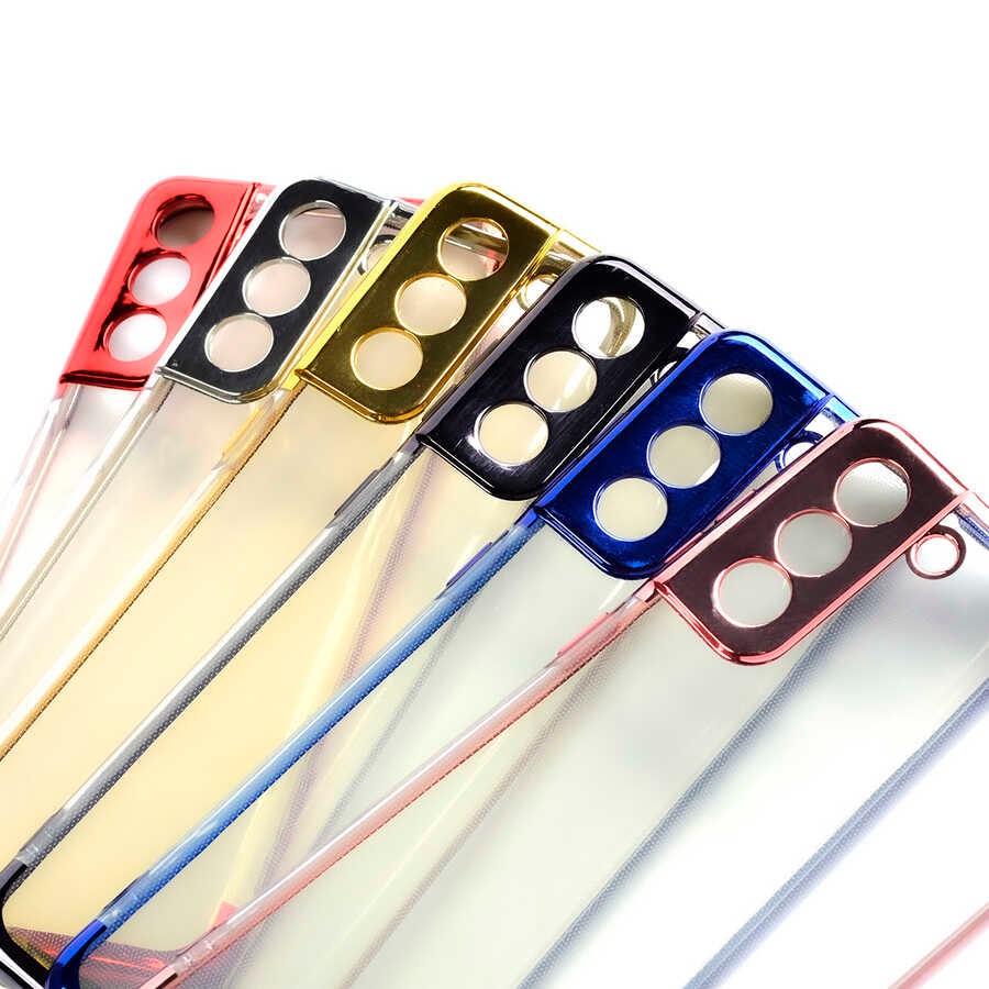 Galaxy S21 Plus Kılıf Zore Dört Köşeli Lazer Silikon Kılıf
