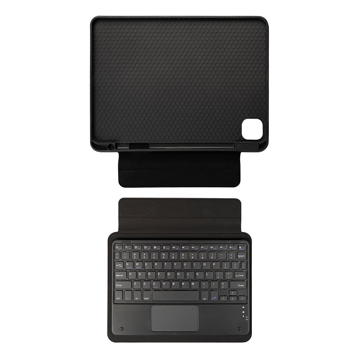 iPad Pro 12.9 2020 (4.Nesil) Zore Border Keyboard Bluetooh Bağlantılı Standlı Klavyeli Tablet Kılıfı