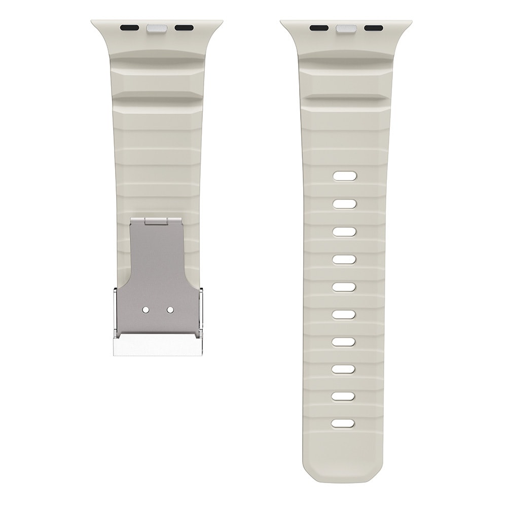 Apple Watch 44mm Zore KRD-145 Metal Tokalı Silikon Kordon