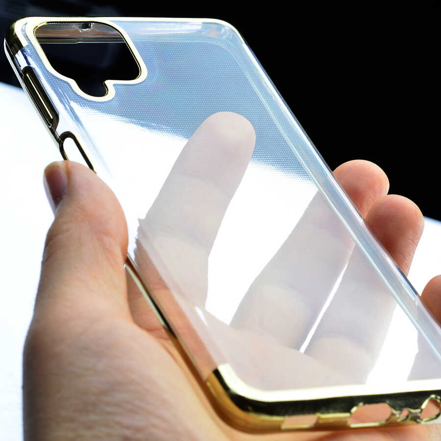 Galaxy A12 Kılıf Zore Dört Köşeli Lazer Silikon Kılıf