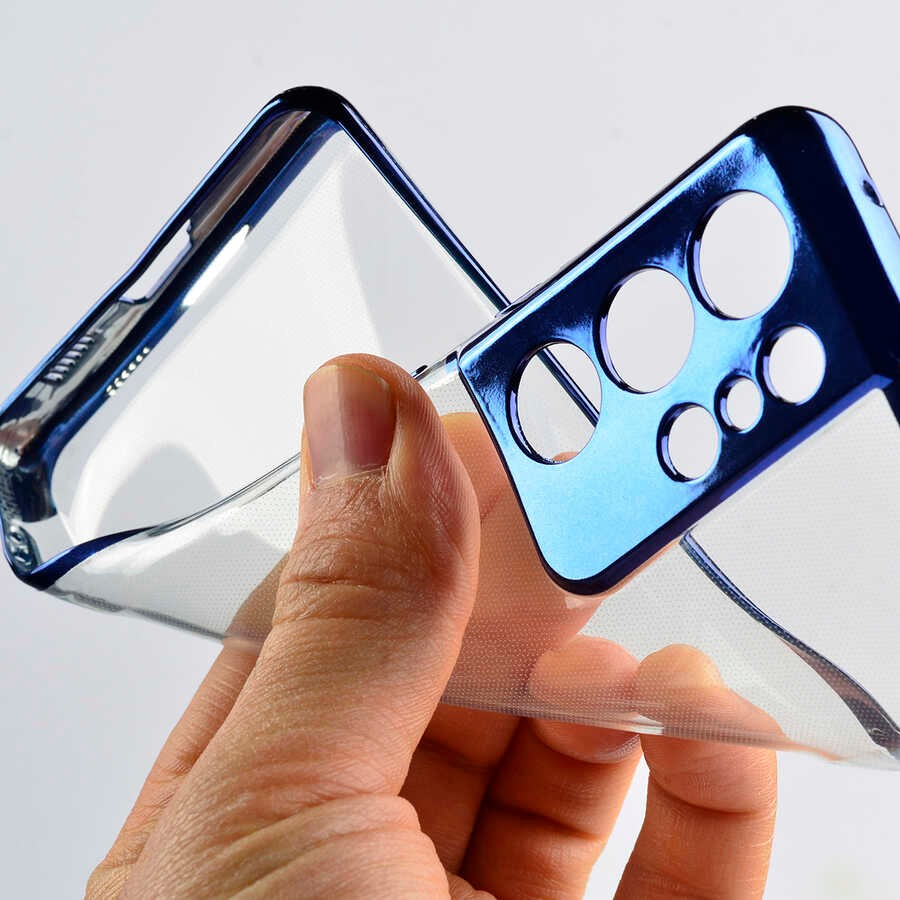 Galaxy S21 Ultra Kılıf Zore Dört Köşeli Lazer Silikon Kılıf