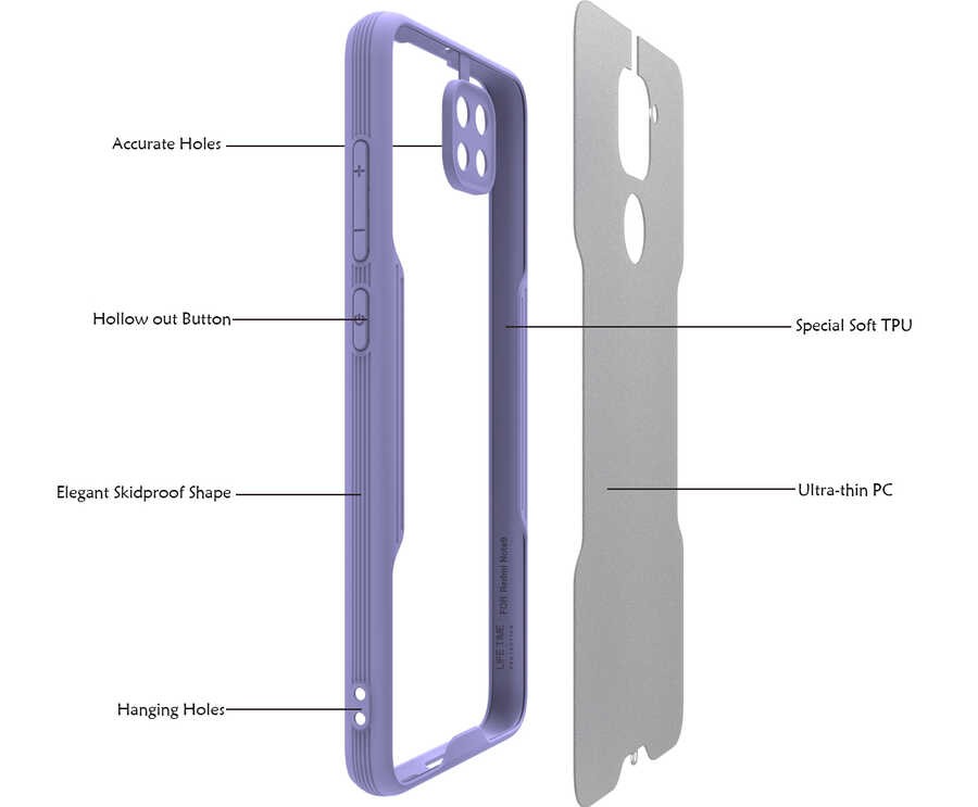 Xiaomi Redmi Note 9 Kılıf Zore Parfe Kılıf