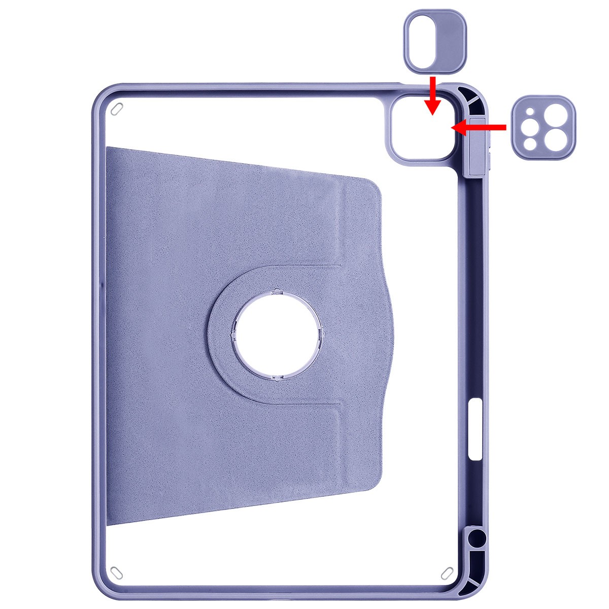 iPad Pro 11 2021 (3.Nesil) Kılıf Zore Termik Kalem Bölmeli Dönebilen Standlı Kılıf