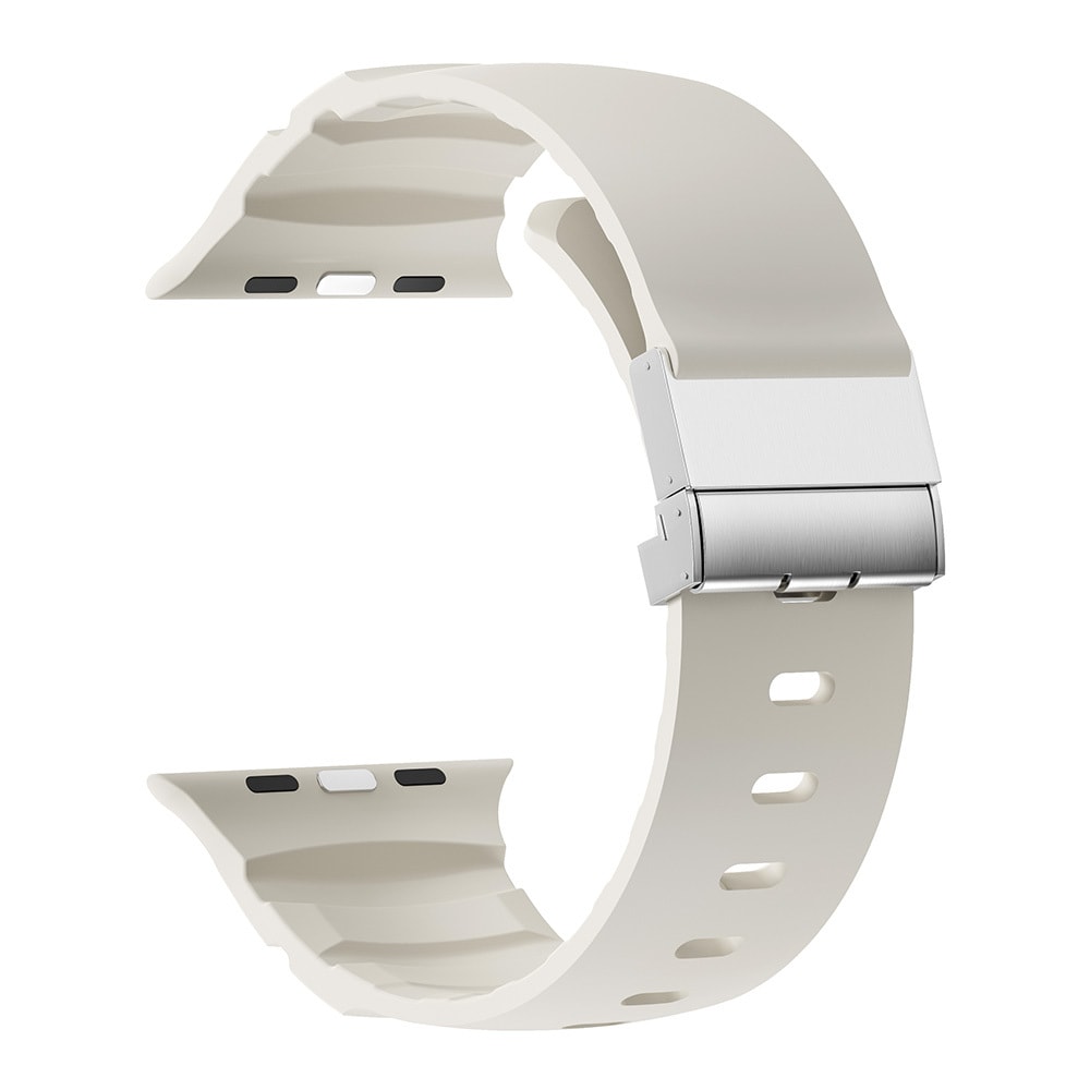 Apple Watch 44mm Zore KRD-145 Metal Tokalı Silikon Kordon