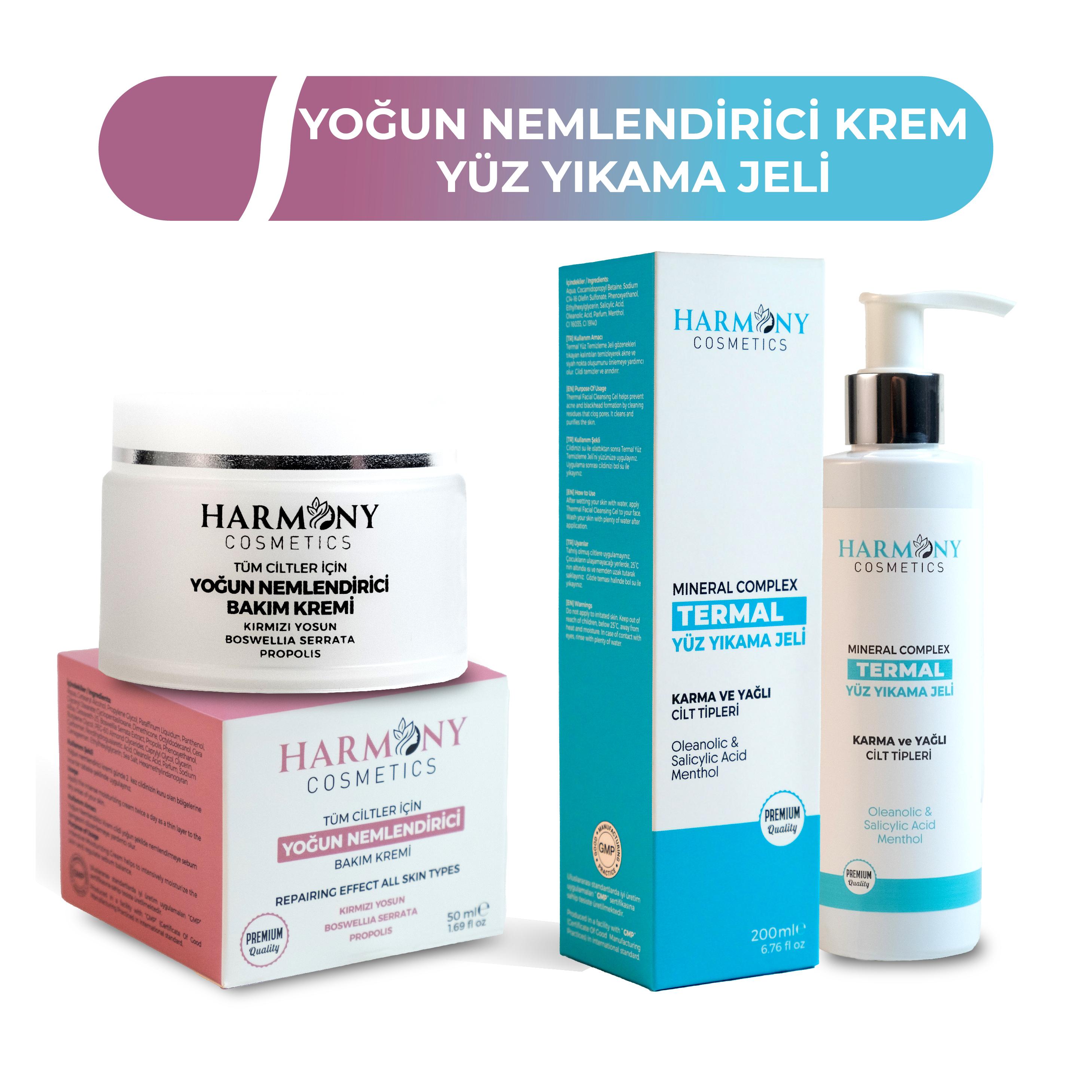 Yoğun Nemlendirici Bakım Kremi+Yüz Yıkama Jeli 2'li Set