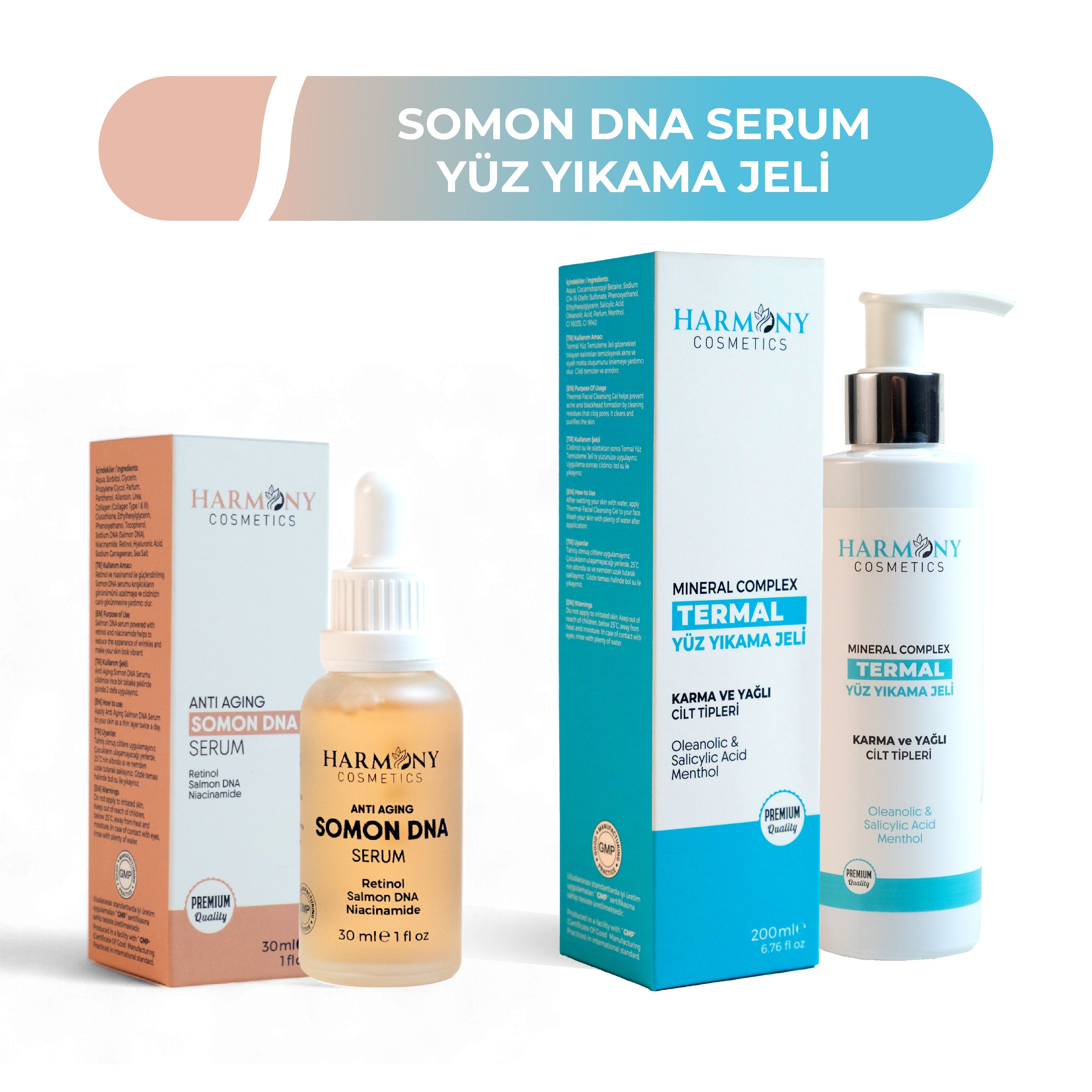 Somon DNA Cilt Serumu + Yüz Yıkama Jeli 2'Lİ Bakım Seti