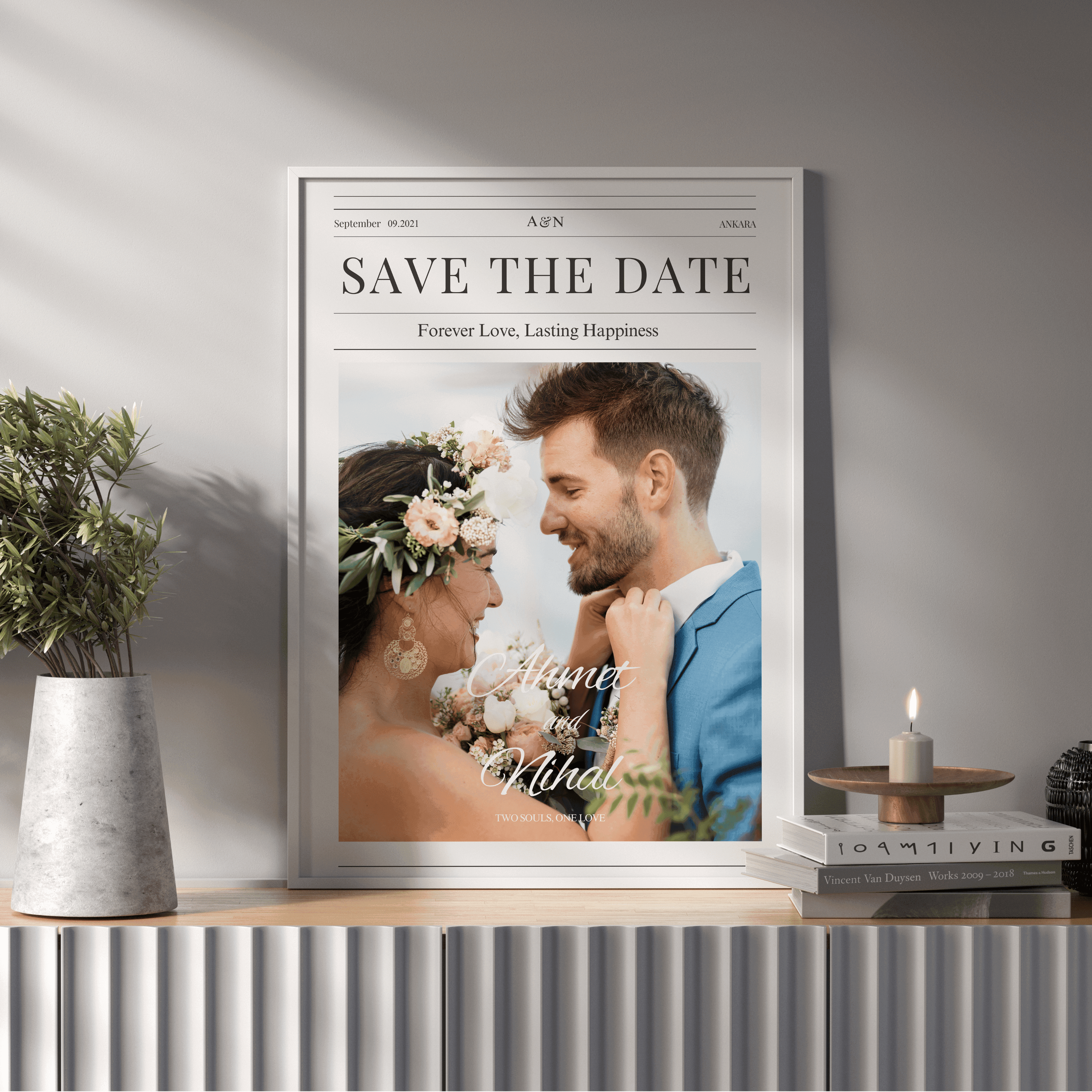 Sonsuz Aşk Çerçeveli “Save The Date” Tablosu