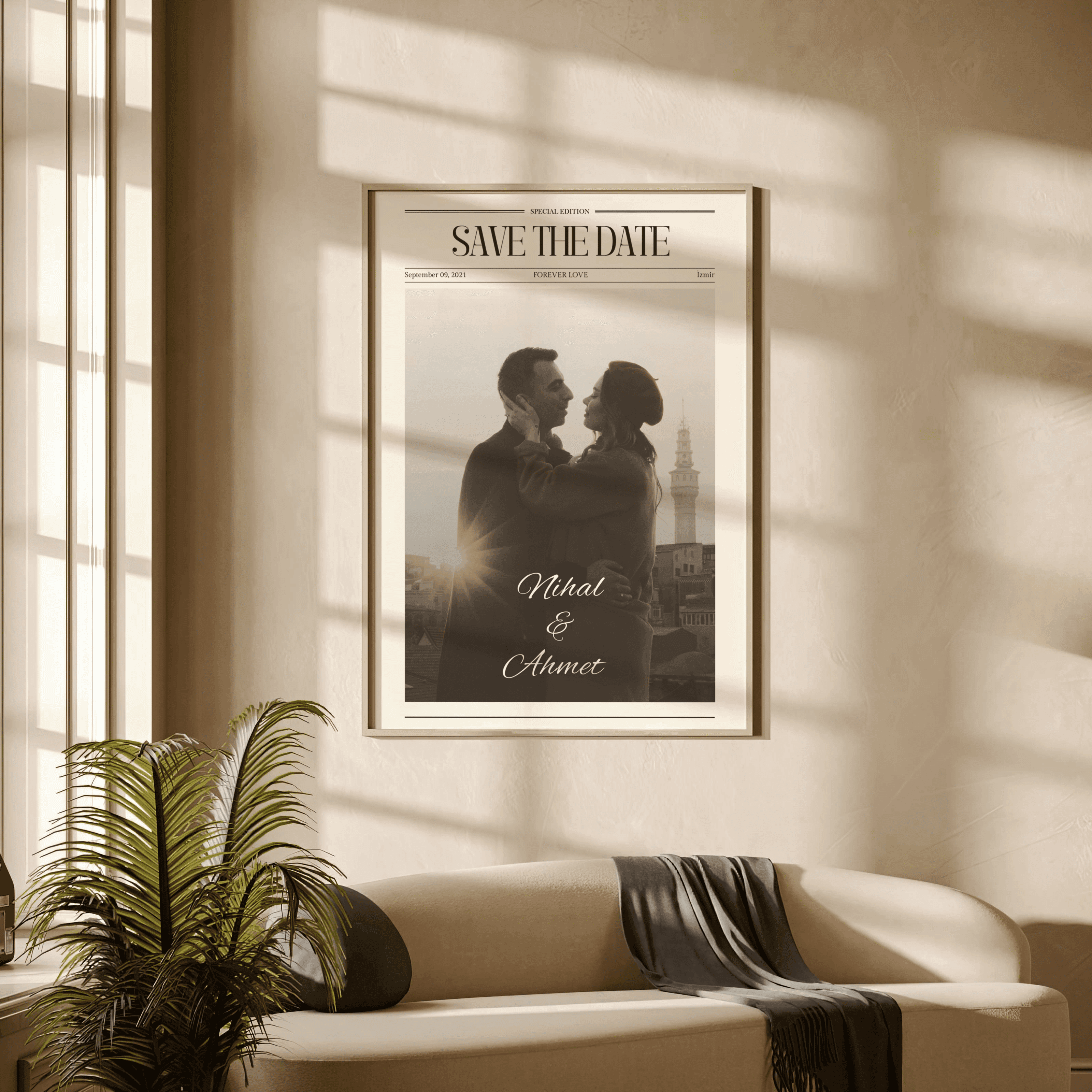 Sevgiliye Özel “SAVE THE DATE” Çerçeveli Tablo