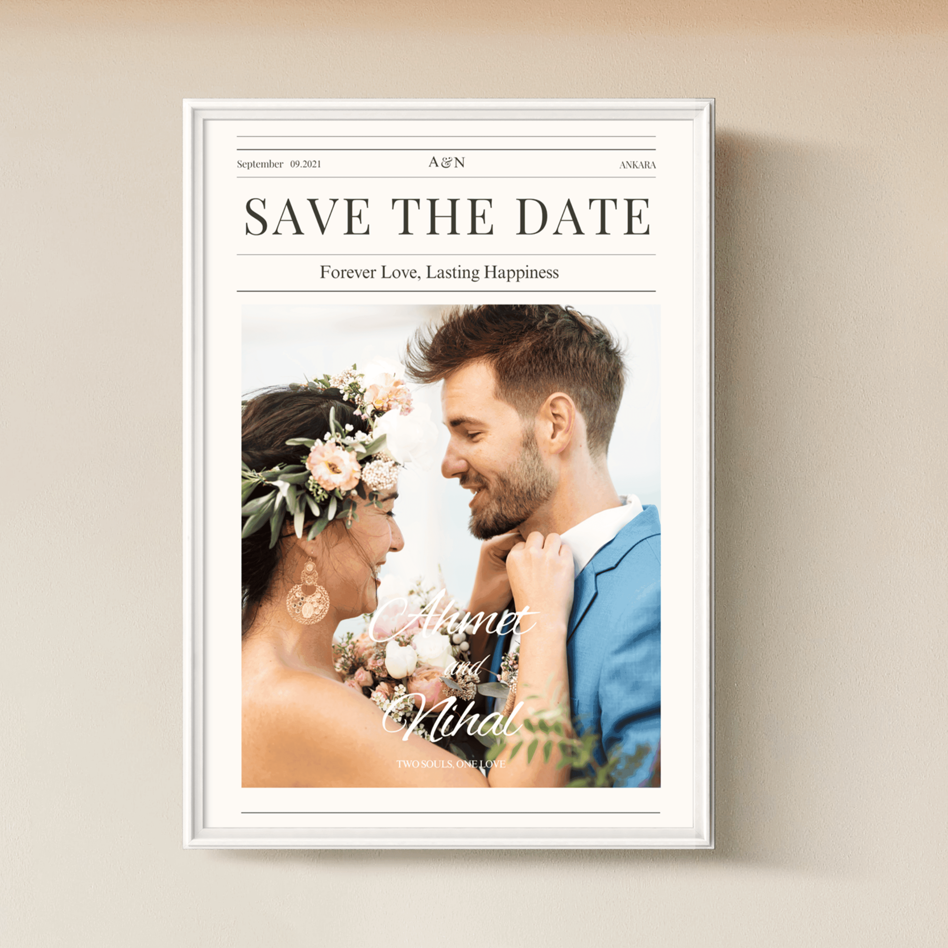 Sonsuz Aşk Çerçeveli “Save The Date” Tablosu