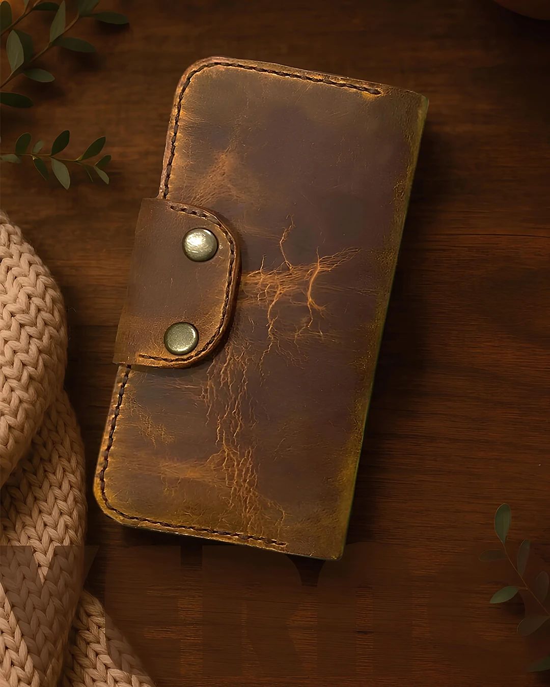 Verno - Hakiki Deri El Yapımı Uzun Cüzdan