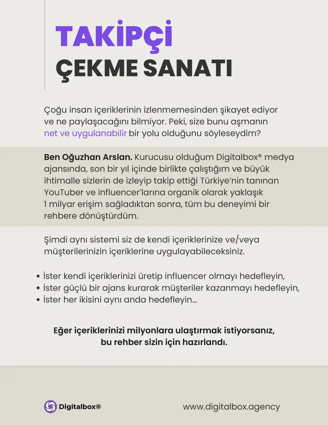 Takipçi Çekme Sanatı Arka Kapak