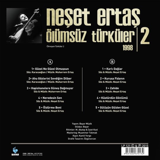 Neşet Ertaş - Ölümsüz Türküler 1998 - 2 (Plak)