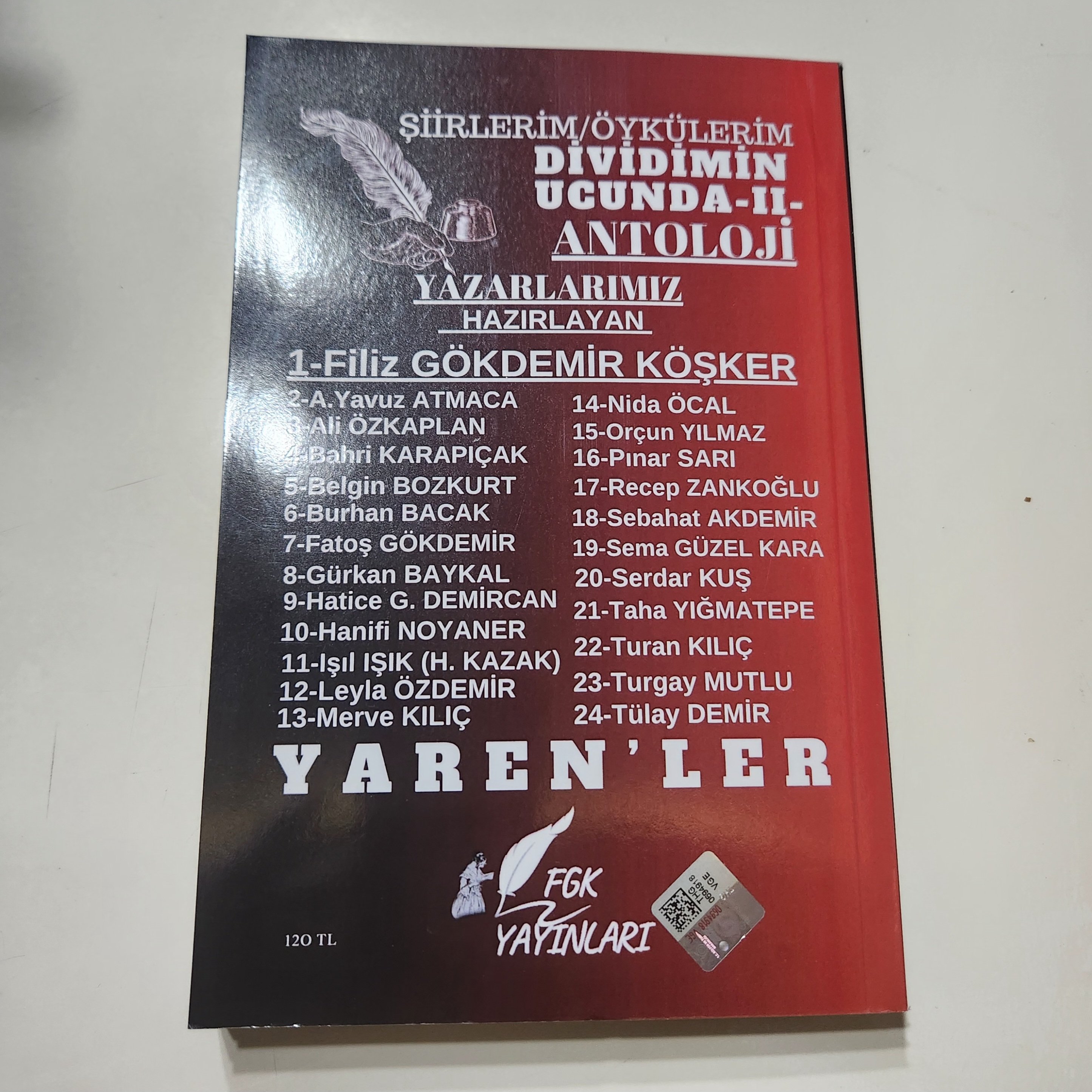 DİVİDİMİN UCUNDA -2- YARENLER - ŞİİRLERİM/ÖYKÜLERİM- ANTOLOJİ