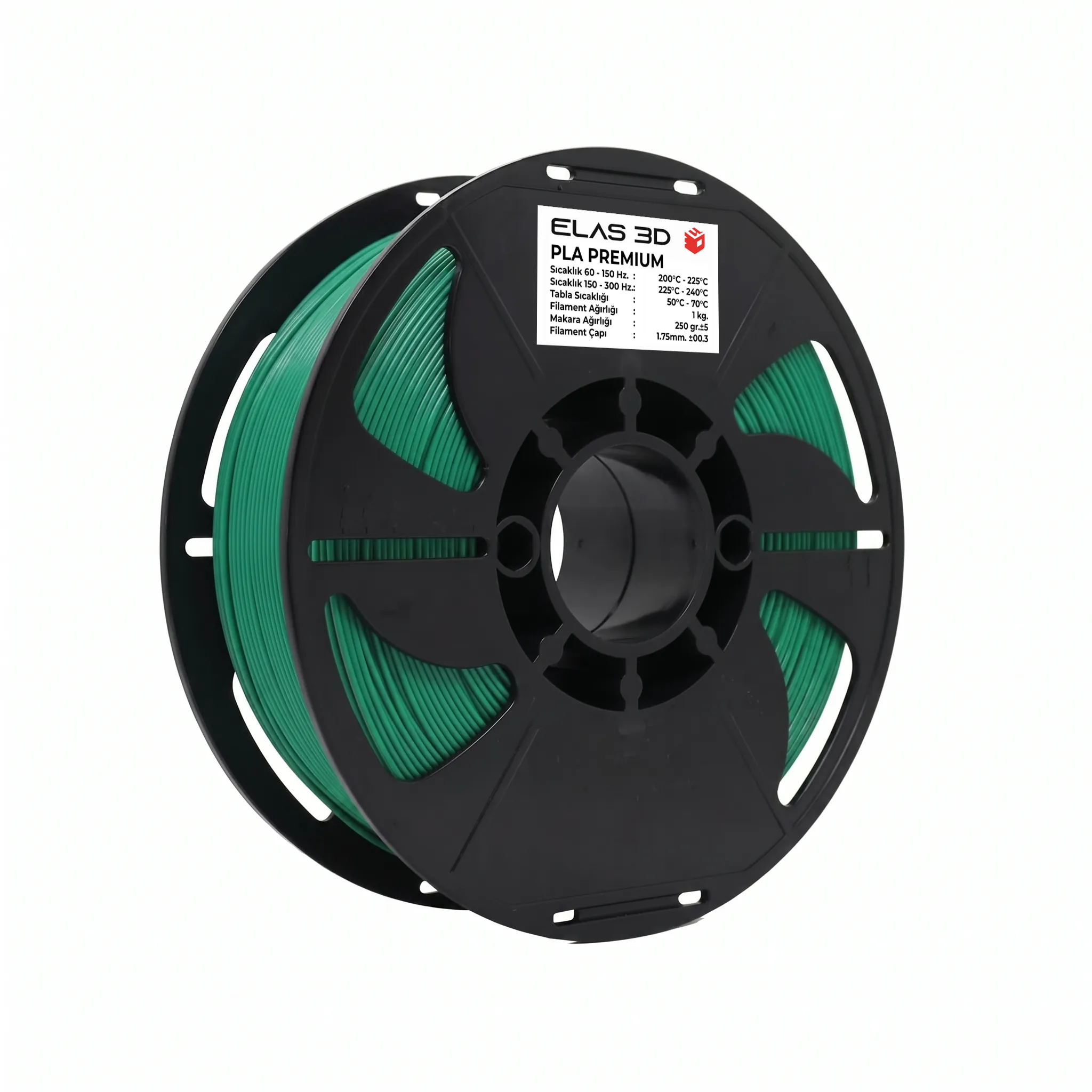 Elas Yeşil PLA Premium 1.75mm 1 KG Filament | ELAS 3D Filamentler