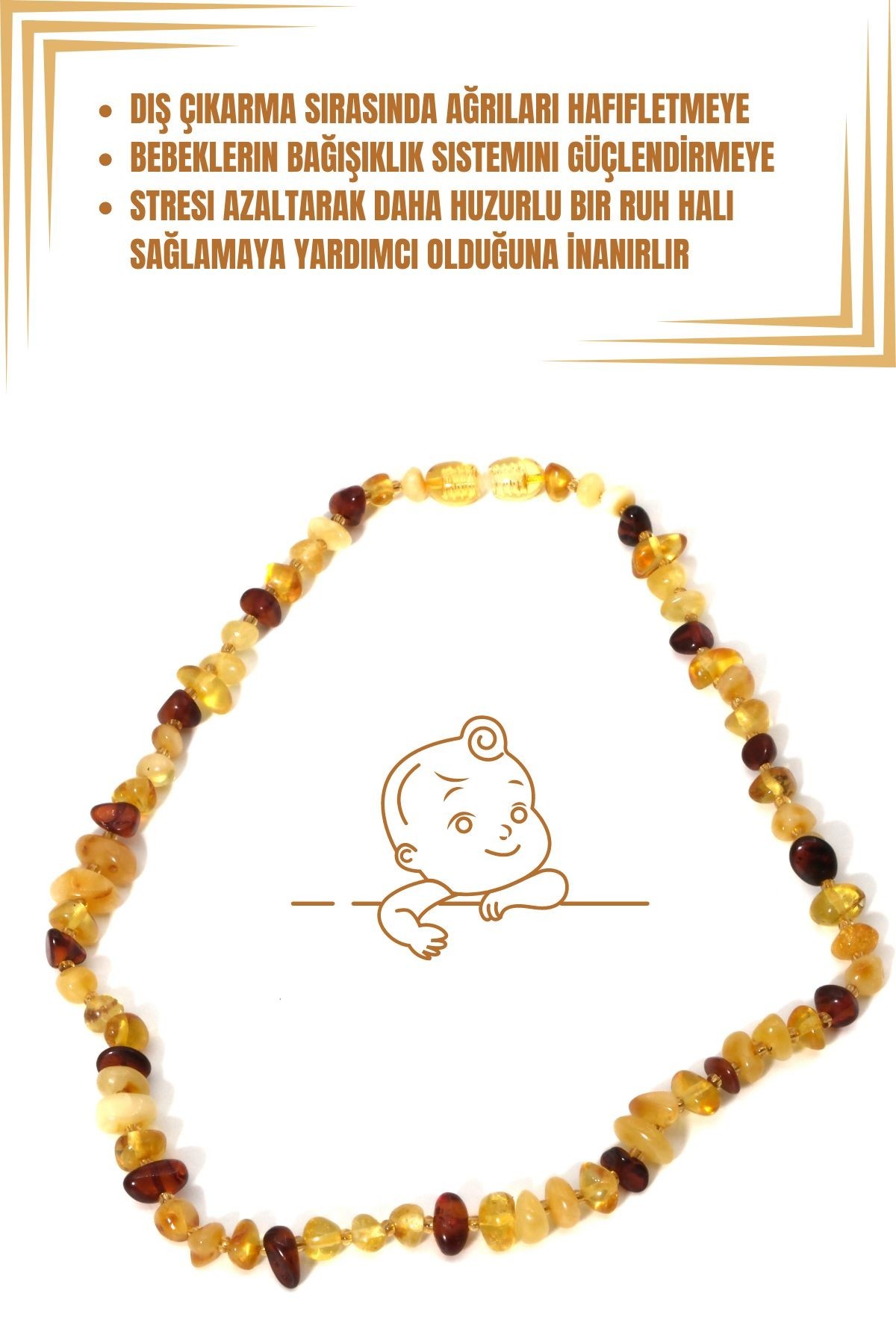 Kız/Erkek Çocuk ve Bebek Kehribar Kolye SM-B-0188