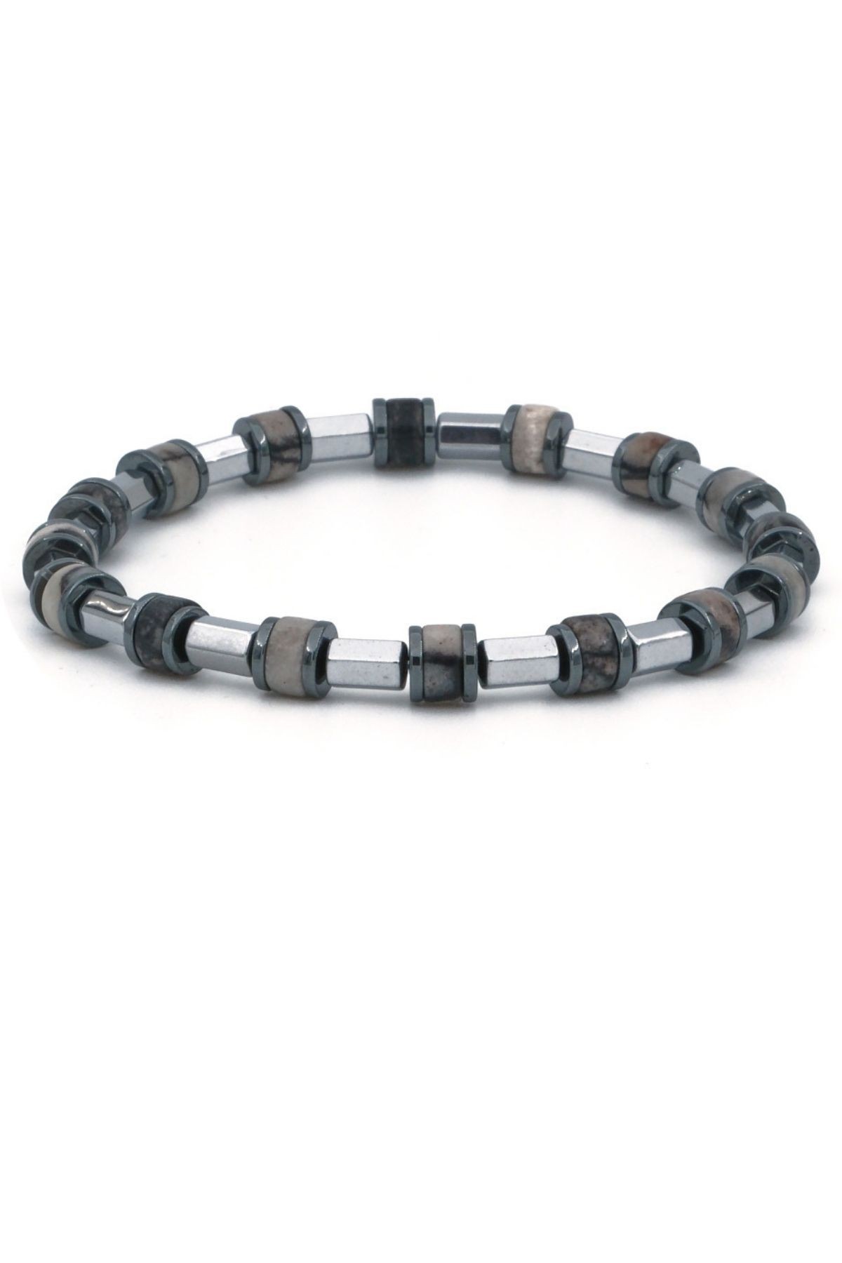 Picasso Jasper ve Hematit Doğal Taş Bileklik SM-B-0065