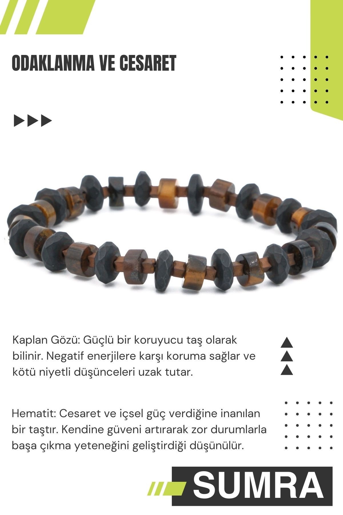 Kaplan Gözü Hematit Doğal Taş Bileklik SM-B-0044
