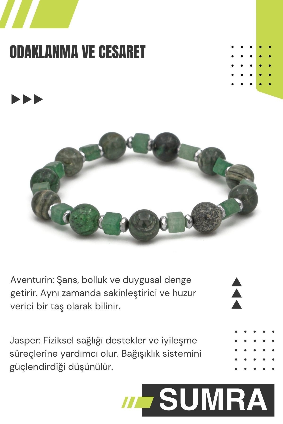 Aventurin ve Jasper Doğal Taş Bileklik SM-B-0110
