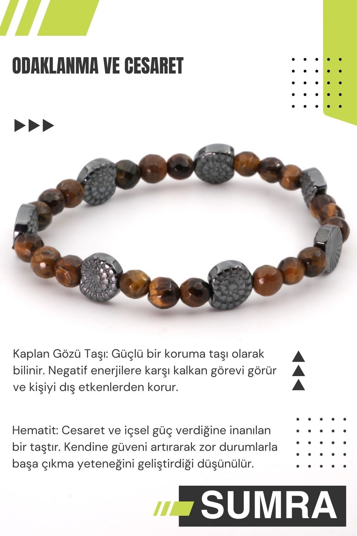 Kaplan Gözü Hematit Doğal Taş Bileklik SM-B-0095