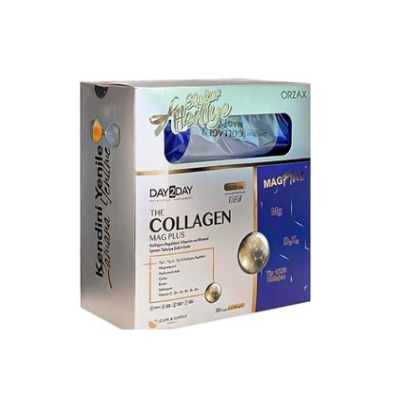 Day 2 Day Collagen Mag Plus Çilek Karpuz Aromalı 30 Saşe Shaker Hediye
