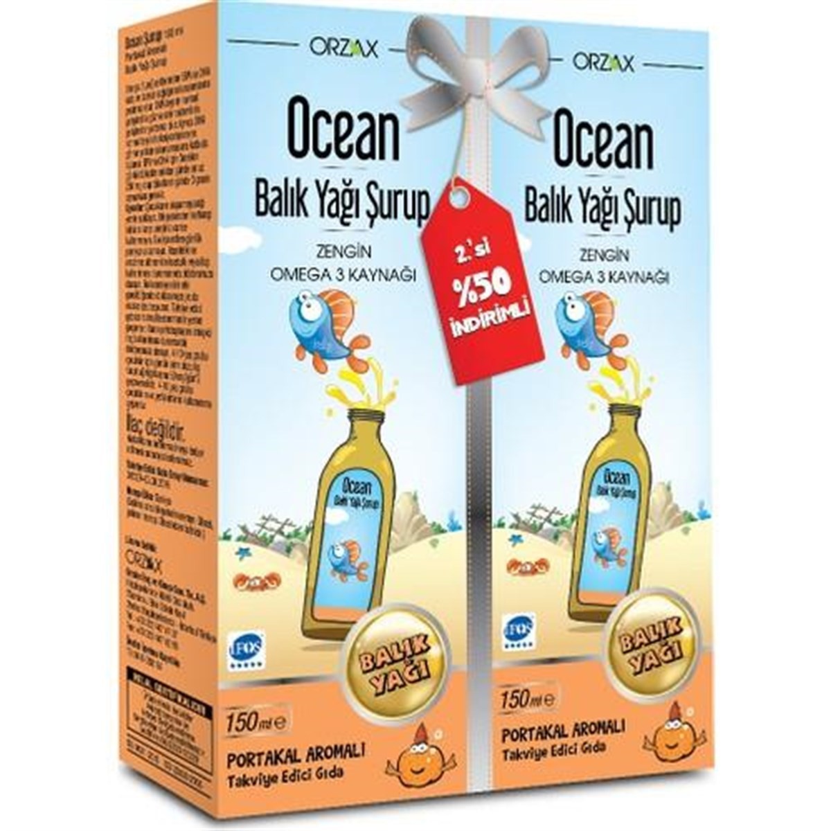 Orzax Ocean Balık Yağı Şurup 150 ml İkili Paket