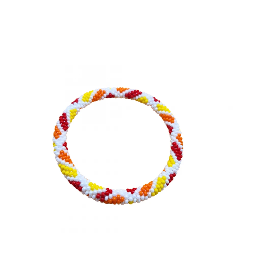 Barbiel Design Kırmızı Mini Beyaz Afrika Bohem Bileklik